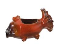 Hemobllo Statue de Poisson Koi Céramique avec Filtration Intégrée Fontaine Déco Spitter pour Bassin Extérieur Sculpture Carpe Japonaise pour Jardin et Patio Décoration Micro Paysage