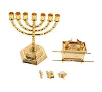 Hemobllo Statue Décorative Religieuse Judaïque Modèle Arche Alliance avec Bougeoir pour Hanoucca Support Bougie Compact Résistant Objet Biblique pour Décoration Spirituelle et Fêtes Juives