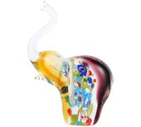 Hemobllo Statuette Éléphant en Verre Coloré, Ornement de Table Stable | Décor de Bureau Intérieur, Pièce Délicate et Brillante, Forme Animale Unique, pour Décoration Intérieure