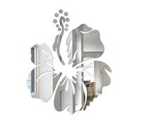 Hemobllo Sticker Mural Acrylique Miroir de Fleur Argentée, Autocollant Étanche pour Décoration Intérieure Salon et Fenêtre Style Nordique