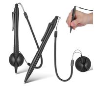 Hemobllo Stylet Résistif pour Écran Tactile avec Cordon Anti-Perte et Support en Silicone, Stylo Précis en ABS Noir, Lot de 2 pour Écrans Résistifs et Appareils de Jeu