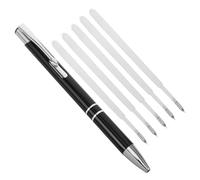 Hemobllo Stylo de Désherbage Pneumatique Rétractable à Aiguilles Fines Kit 6 Pièces Noir avec 5 Recharges Outil Anti-Bulles d'air pour Vinyle et Film Adhésif Automobile pour Réparation