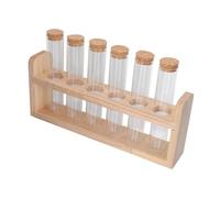 Hemobllo Support à Tubes à Essai Verre pour Cuisine et Maison Porte-tubes Bois Décoratif pour Affichage de Grains de Café et Thé Rangement Multifonction pour Ingrédients et Décoration