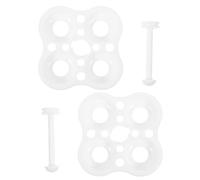 Hemobllo Support à Œufs Vapeur en Plastique Blanc Réutilisable 2pcs Grille 4 Cases pour Cuisson Uniforme Cuisine, Conserve les Vitamines