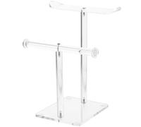 Hemobllo Support Bijoux Acrylique Double Couche Élégant Porte Bracelets et Présentoir pour Accessoires Cheveux Rangement Transparent Moderne pour Femmes et Boutiques