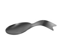Hemobllo Support Cuillère Acier Inoxydable Multifonction avec Design Queue de Poisson Porte Louche et Ustensiles pour Plan de Travail Cuisine Antidérapant et Facile à Nettoyer