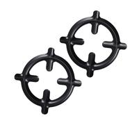 Hemobllo Support de Café en Fer Noir pour Cuisinière à Gaz 2 Pièces, Structure Robuste et Stabilité, Facile à Utiliser en Restaurant ou Café
