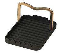 Hemobllo Support De Couvercle Et Porte-ustensiles Cuisine Multifonction, Acier Inoxydable Noir Doré, Range Cuillère Et Spatule Pratique, Cuisine Domestique, Organiseur Plan De Travail Compact