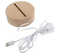 Hemobllo Support de Lampe Décoratif en Bois USB pour Veilleuse Base Hêtre 10 CM Socle Lumineux pour Chambre Garçon et Filles