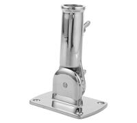 Hemobllo Support de Mât de Drapeau en Acier Inoxydable 25 MM Base Lourde Fixation à Vis Auto-Taraudeuse et Cheville Socle Réglable pour Mât de Drapeau Extérieur Résidentiel Industriel