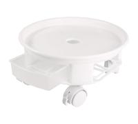 Hemobllo Support de Pot de Fleurs Rond Épais avec roulettes Pivotantes et Frein Plateau Plastique Coulissant pour Plantes Extérieur Base de Jardinière Mobile pour Balcon et Jardin