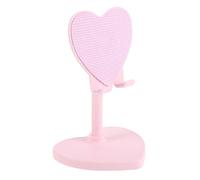 Hemobllo Support de Téléphone de Bureau en Plastique Rose, de Cœur Mignon, Support Réglable et Rotatif pour Smartphone et Tablette, Accessoires de Téléphone Mignons pour Usage Quotidien