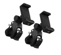 Hemobllo Support de Téléphone Portable Pince Flexible Abs, Rotation Multiangle 180° pour Poussette, Vélo ou Voiture de Golf, Lot de 2 Pièces Noir