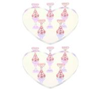 Hemobllo Support Magnétique pour Entraînement Nail Art en Acrylique 2 Sets Présentoir Cœur 5 Pions Rose Irisé Plateau Présentation Capsules D’Ongles pour Maison et Salon Accessoires Nail