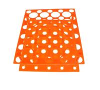 Hemobllo Support Organise Tubes D'essai en Plastique pour Tubes à Centrifuger 15ml/50ml Orange, Porte-tube Compact Visibilité Claire pour Laboratoire et École