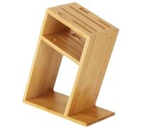 Hemobllo Support Porte-couteaux en Bambou Naturel, Porte-lames Multifonction Fentes Variées, Antidérapant, 1 Pièce Cuisine Domestique et Professionnelle, Organisateur de Couteaux et Outils