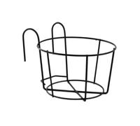 Hemobllo Support pour Pot de Fleurs Balcon Noir Rond, en Métal | Style Européen Classique, Montage Facile et Démontable, pour Rebord de Fenêtre et Paniers Suspendus