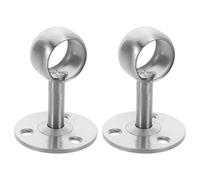 Hemobllo Support Tringle Lot de 2 Pièces Rideaux en Acier Inoxydable Argenté, Embouts Robustes pour Penderie Installation Facile, pour Bureaux et Placards