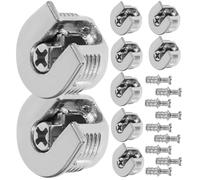 Hemobllo Supports D’étagères en Alliage de Zinc Renforcé 10 Pièces, Connecteurs à Came pour Meubles, Fixations Robustes pour Armoires et Placards, Kit Complet Vis, Utilisation Polyvalente