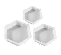 Hemobllo Surface Lisse 3 Pièces Portable Hexagonal Blanc Moule en Silicone pour Préservation de Bouquets de Mariage, pour Maison et Espace de Travail