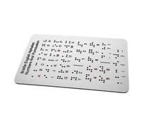 Hemobllo Tableau Alphabet Braille Acier Inoxydable Chiffres Et Ponctuation Relief Outil Pédagogique Solide Pour Garçon Et Filles Malvoyants Apprentissage Du Braille