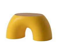 Hemobllo Tabouret Rond Antidérapant en Plastique PP Jaune, Petit Marchepied Confortable et Léger pour Garçon et Filles, Tabouret de Salle de Bain, la Cuisine et Maison, pour Se Chausser