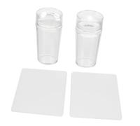 Hemobllo Tampons de Manucure Transparents 4 Pièces Plaques de Stamping pour Nail Art DIY Outils Nail Art Maison pour Débutantes Modèles à Ongles Silicone