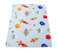 Hemobllo Tapis D’éveil Pour Bébé Tapis De Chaise Haute Bleu Coton 100x130 Cm Matelas De Jeu Bébé Antidérapant
