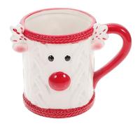 Hemobllo Tasse en Céramique de Noël Motif Renne Tasse à Café Compacte Anse pour Petit-Déjeuner et Boissons Chaudes Design Festif pour Usage Familial et Convivial