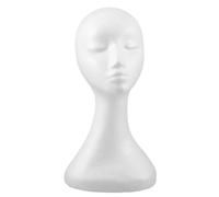 Hemobllo Tête de mannequin en mousse pour perruque, chapeau, mannequin féminin, support pour peinture, décoration intérieure et usage professionnel pour les amateurs d'artisanat.