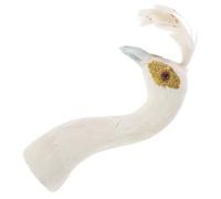 Hemobllo Tête de Paon Artificielle, Ornement de Table pour Oiseaux, Blanc, Plumage et Polyéthylène Dur, Design Réaliste, Facile à Nettoyer, pour Décorations de Noël et Tables de Banquet