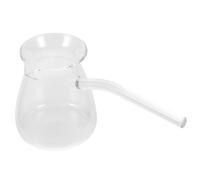 Hemobllo Théière Verre Résistante avec Poignée Isolante Bouilloire Chauffe Lait et Café pour Usage Domestique Compatible Chauffe Eau Électrique Conception Brûlure et Corps Renforcé