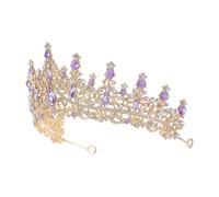 Hemobllo Tiare Cheveux Zinc de en Élégante Cristaux Mariée Alliage Coiffure Dorés, Accessoire Délicat Crée une Nouvelle Raffinée pour Fête et Bal