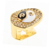 Hemobllo Tooth Cap With Tai Chi Bagua Design Crystal Hip Hop Accessory For Men And Women Party Photo Props And Cosplay Jewelry