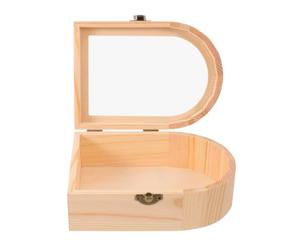 Hemobllo Transparent Doll Display Box Rustic Wood Frame with Acrylic Window Dustproof Action Figure Storage Case for Collectibles