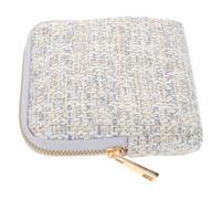 Hemobllo Trousse à Bijoux de Voyage Capacité Spacieuse avec Compartiments Intérieurs Pochette Zippée Tissu Laineux Bleu-Blanc Organisateur Portable pour Bagues Colliers Bracelets et