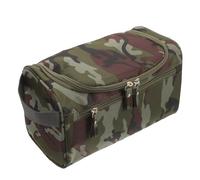 Hemobllo Trousse De Toilette Imperméable Format Horizontal en Tissu Oxford Camouflage Vert Foncé pour Homme Organisé Voyageur Accessoires De Salle De Bain
