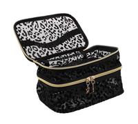 Hemobllo Trousse Maquillage Femme Voyage Double Compacte Mesh et Nylon Organisateur Portable pour Soins Peau et Produits de Beauté Mini Trousse Toilette Pratique et Résistante pour Voyage