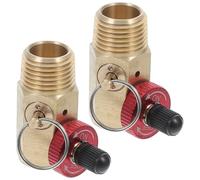 Hemobllo Vanne en Laiton 1/2 * 1/4 Npt avec Soupape de Sécurité et Orifice de Remplissage, Collecteur de Réservoir D'air pour Compresseur D'air Portable, Pièces de Rechange Multifonction