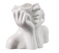 Hemobllo Vase Céramique Forme Corps Humain Design Rétro Décoration Intérieure Fleur Décoratif pour Salon