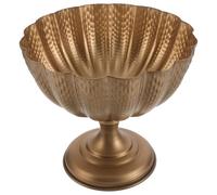 Hemobllo Vase sur Piédestal en Métal Couleur Cuivre Vieilli, Jardinière Rétro Style Vintage, Pot de Fleurs Haut pour Décoration Intérieure et Centres de Table Mariage, Urne Décorative 1