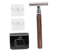 Hemobllo Vintage Bamboo Handle Razor Set Double-sided Manual Beard Shaving Tool Skin-friendly Design for Smooth Precision Shave Grooming Gift for Men