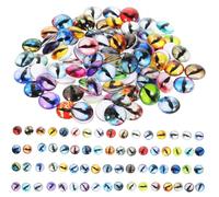 Hemobllo Yeux en Verre Colorés pour Poupées 10mm 100 Pcs Patchs Artisanaux Multicolores Accessoires Bricolage Halloween Fête Créativité