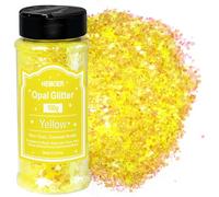 HEMOER Paillettes jaunes opales - 100 g - Épaisses - Pour résine - Ongles, visage, corps, artisanat, festivals et fêtes - Poudre pailletée pour ongles