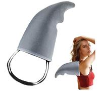 Hemore Nageoire de requin drôle aileron de requin gris mignon avec sangles élastiques costumes faciles à porter pour fête, plage, rassemblement, accessoires cosplay, décoration d'Halloween