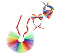 HEMOTON 1 Ensemble Costume de Fierté Arc pour Animaux Tutu Bandana Triangle Tête