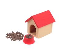 HEMOTON 1 ensemble de maison de poupée niche pour chien décoration de la maison jouets en bois lits pour chien décorations de maison pour la maison accessoires de maison mini chenil miniature mini