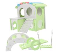 HEMOTON 1 Ensemble Nid de pour Hamster abri pour Hamsters Peluche de Forme de Hamster Jouets de Tunnel de Hamster balançoires Maison de Hamsters de Hamster PVC Vert Clair