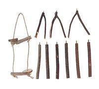 HEMOTON 1 Ensemble Oiseau ramette Perchoir Corde Perroquet Balançoire Jouets de Pinson Cage de Perroquet Perroquet Qui Parle Swing à l'oiseau Jouets d'oiseaux Suspendus en Bois