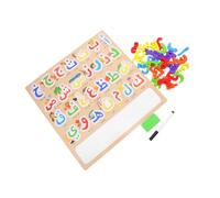 HEMOTON 1 Ensemble Puzzle Bois de Alphabet Arabe pour Garçon Fille Éducatif Montessori pour Développement des Compétences Linguistiques et Cognitives